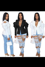 Load image into Gallery viewer, Side bar blazer jacket
